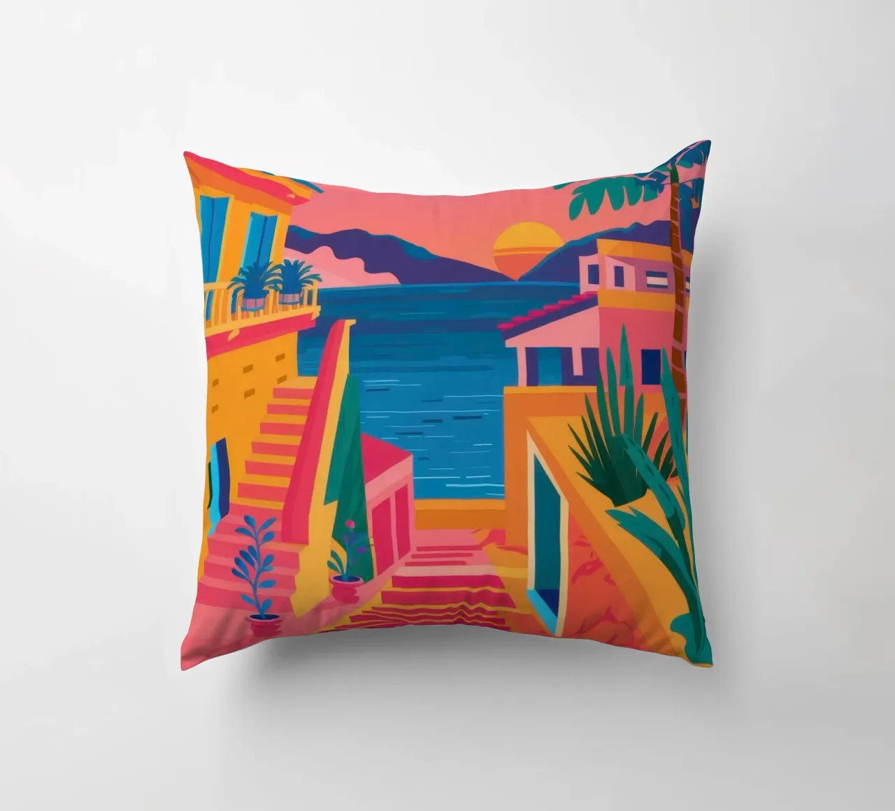 De trap naar het paradijs kussen van Trace Brush