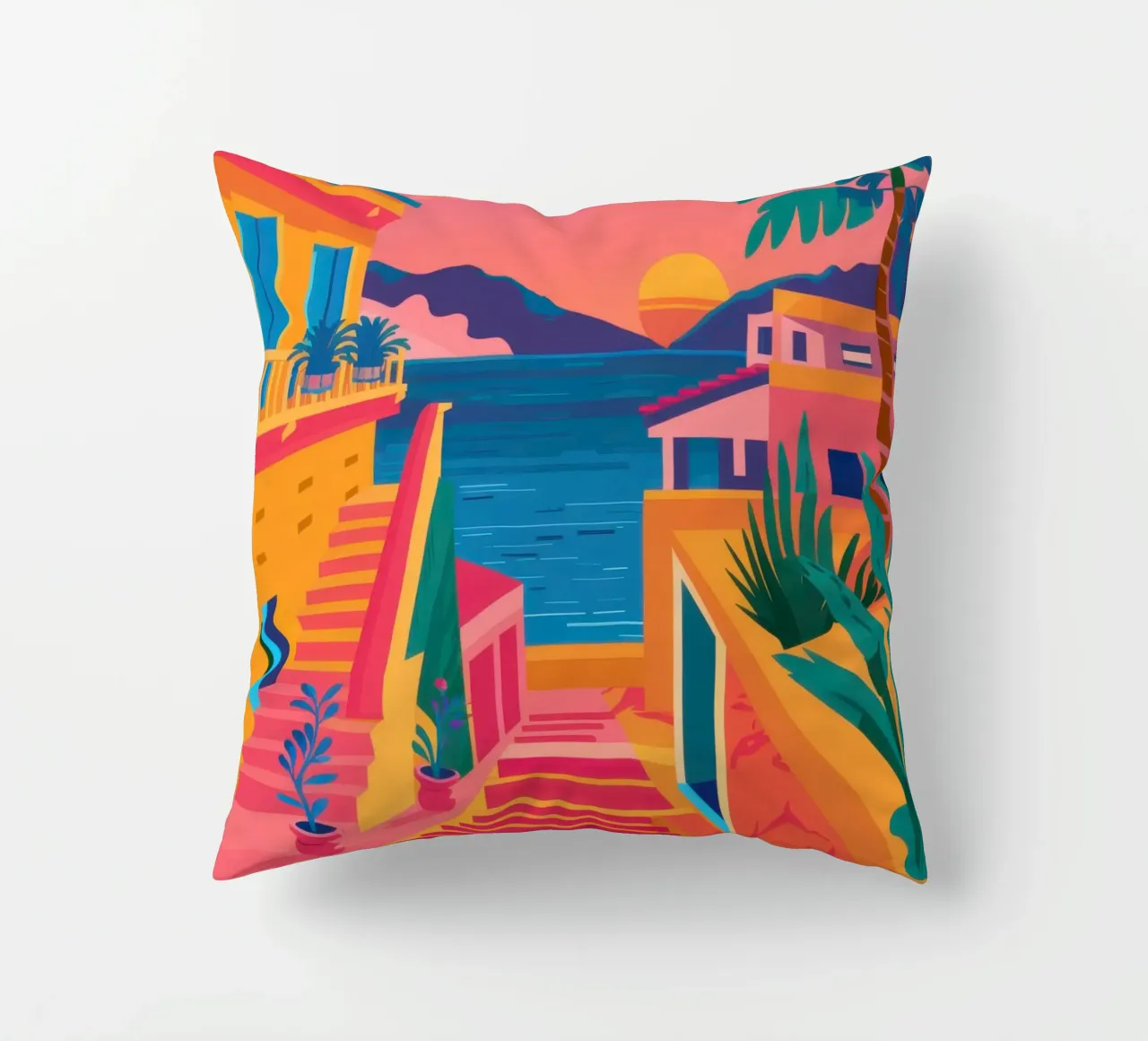 De trap naar het paradijs kussen van Trace Brush