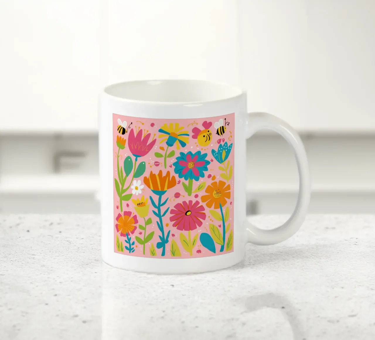 Symfonie van vreugdevolle bloemen keramische mok van Gaia Viesta