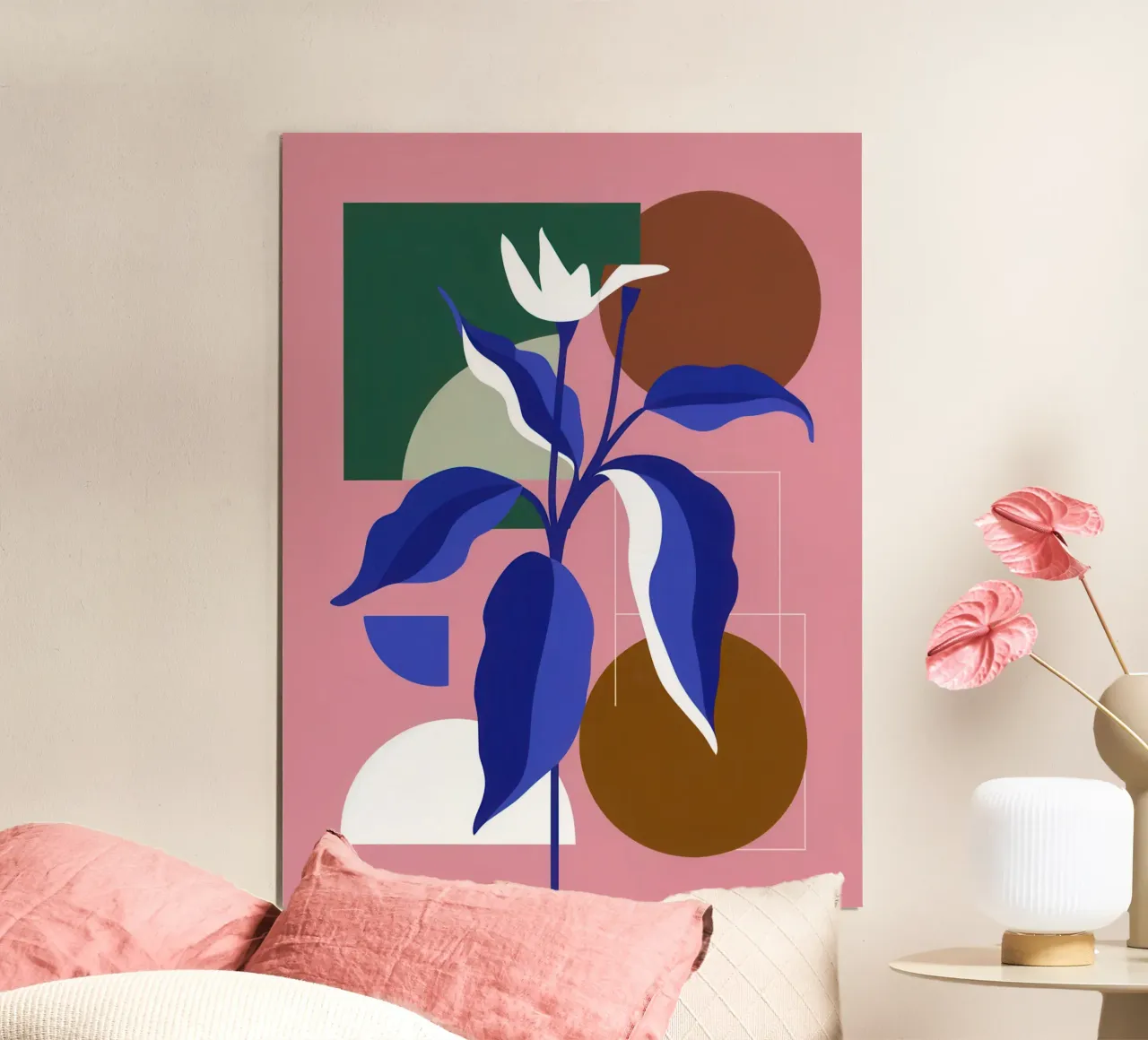 Eleganza delle piante in vaso poster con telaio in plastica da Irish Strokes