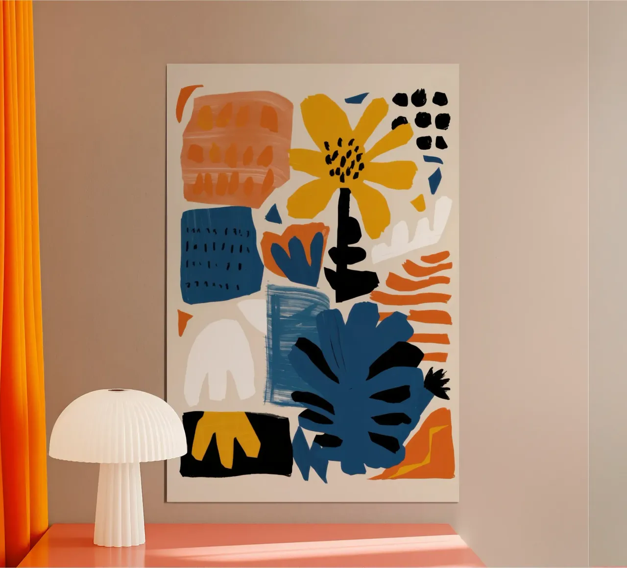 Paradiso dei pappagalli cremisi poster con telaio in alluminio da Obs Canvas