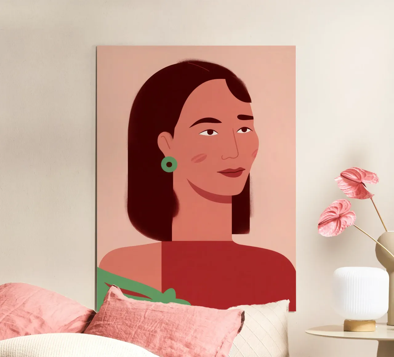Profilo della donna semplice poster con telaio in alluminio da Selene Shade