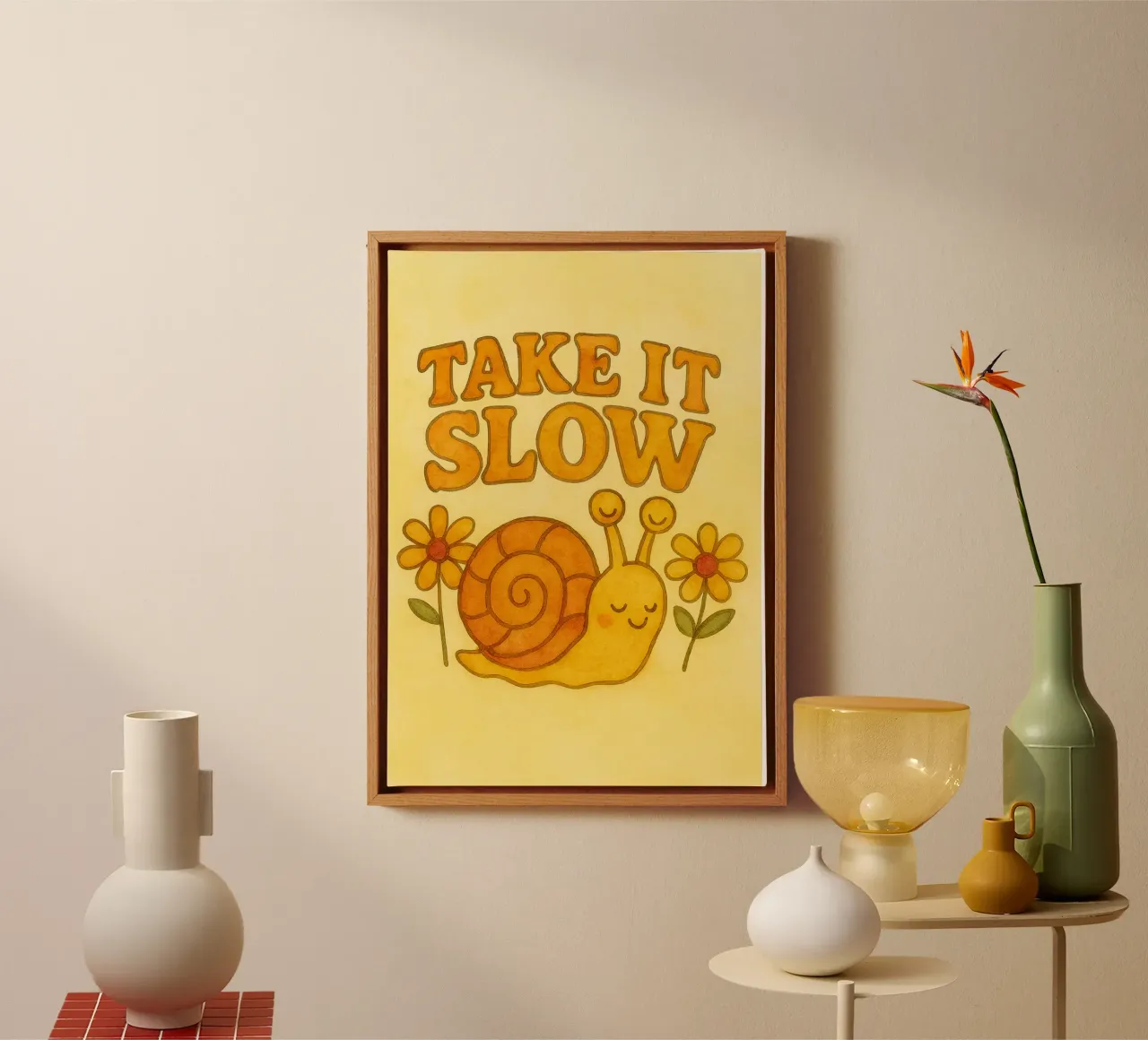 take it slow art drawing canvas by pasadenan