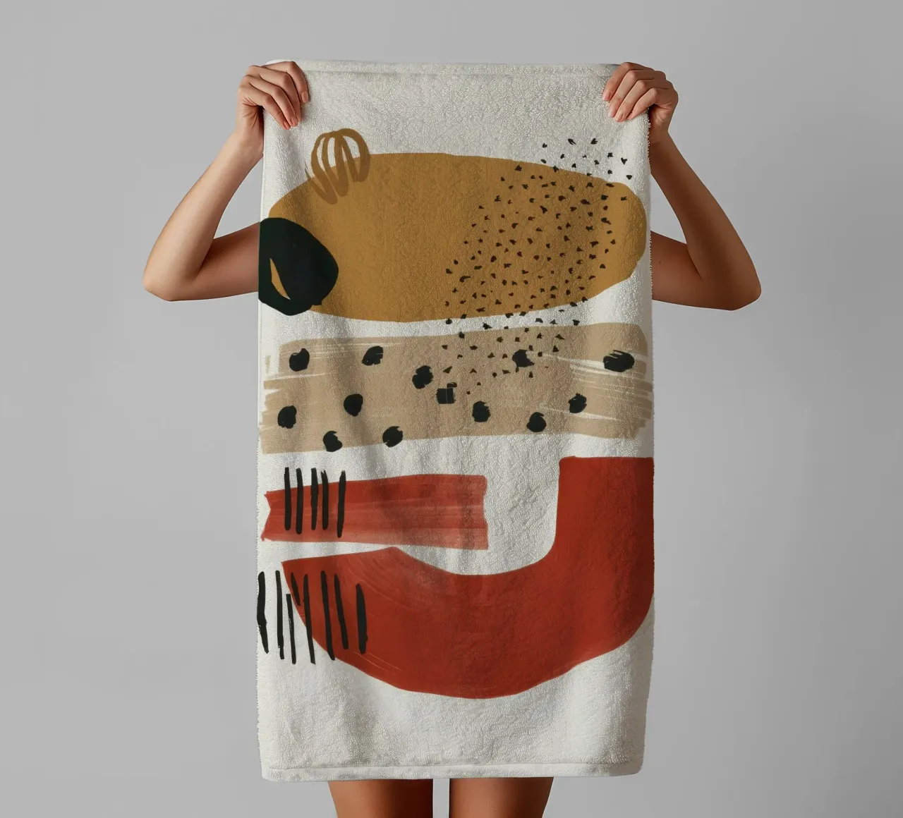 Totem astratto dell'orso asciugamano da bagno da Luna Aura