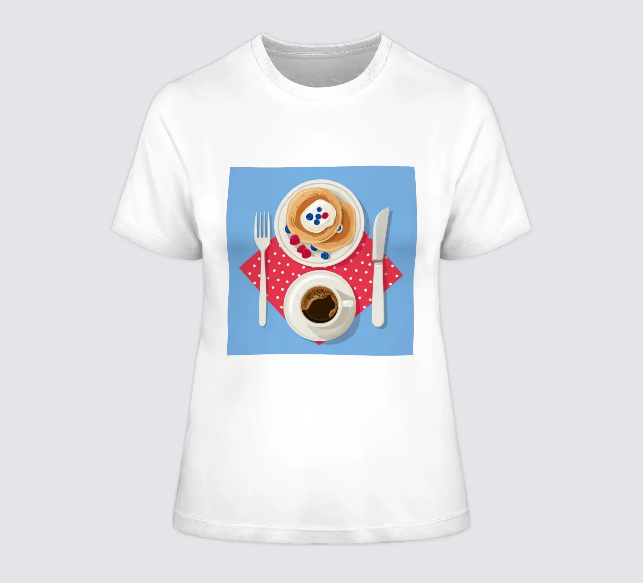 Pancake e caffè t-shirt da donna da Mark Solaria