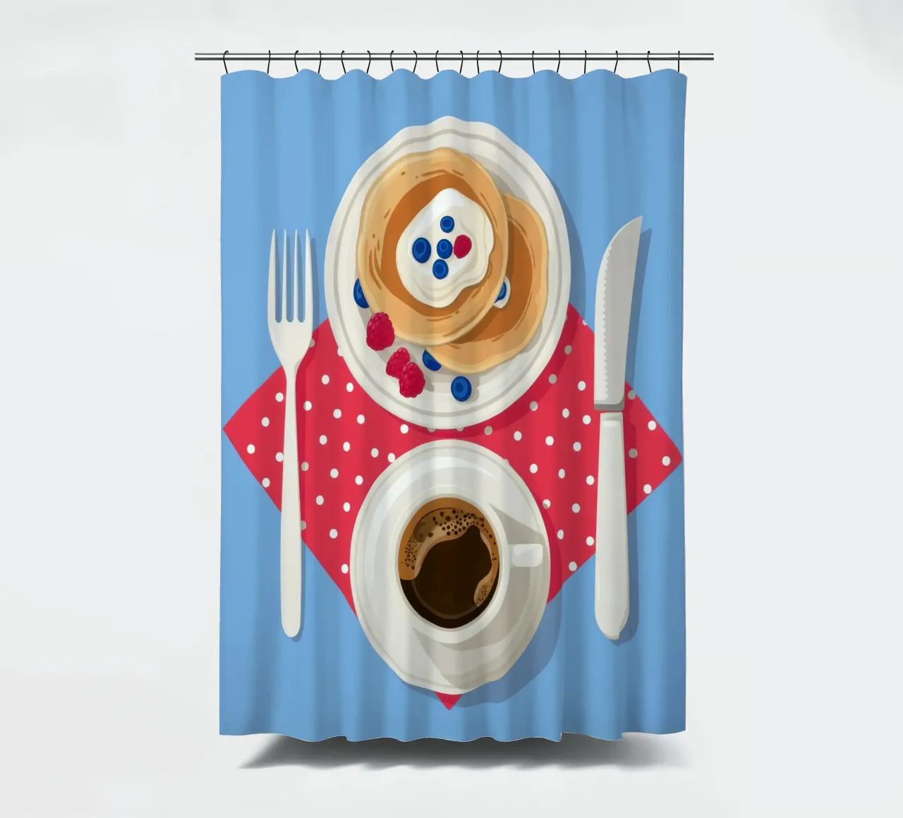 Pancake e caffè tenda da doccia da Mark Solaria