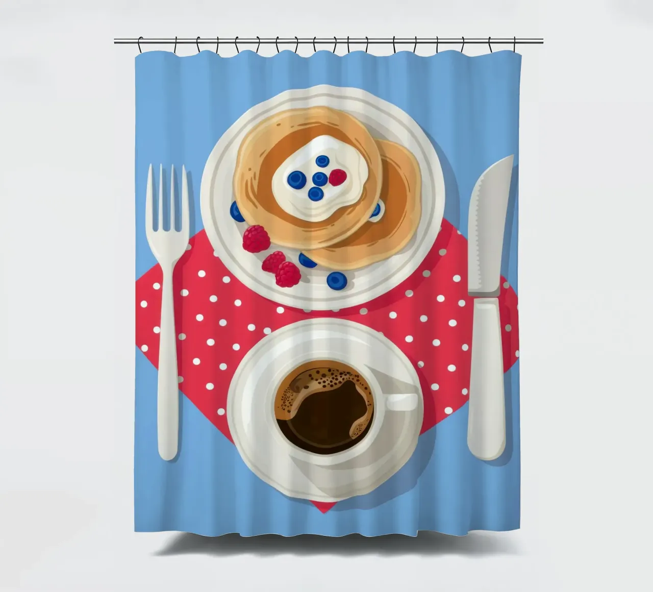 Pancake e caffè tenda da doccia da Mark Solaria
