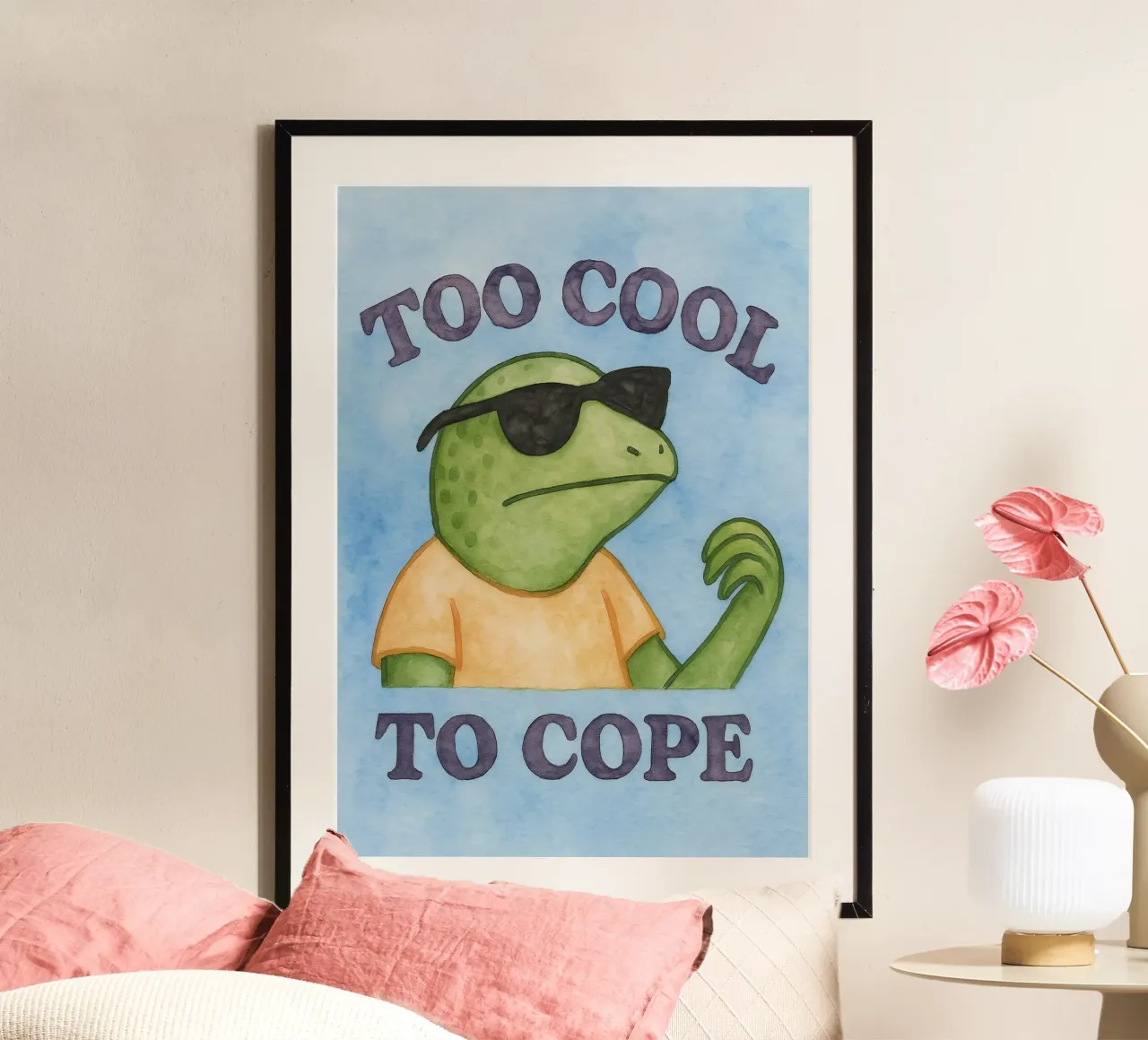 zu kühl zu bewältigen Frosch Kunst Zeichnung Poster von pasadenan