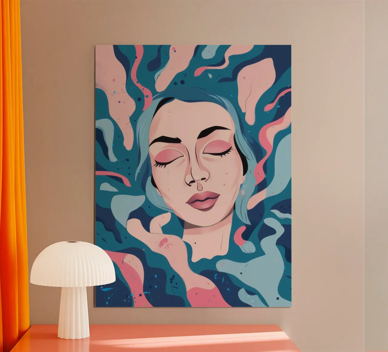 Acqua per il viso della donna poster con telaio in plastica da Selene Shade