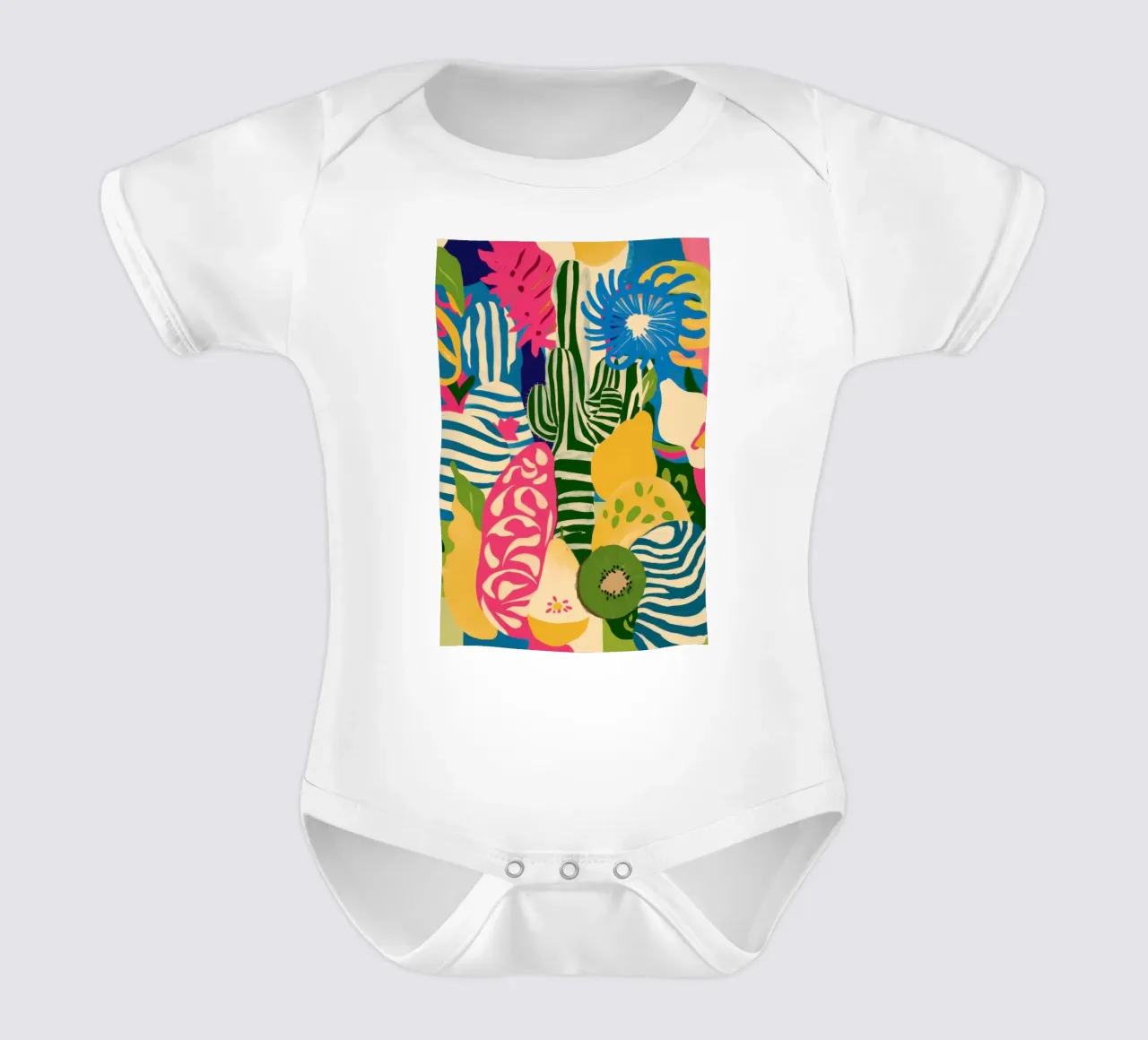 Kiwi Jungle Pattern Kurzarm Babybody von Thistle Bloom