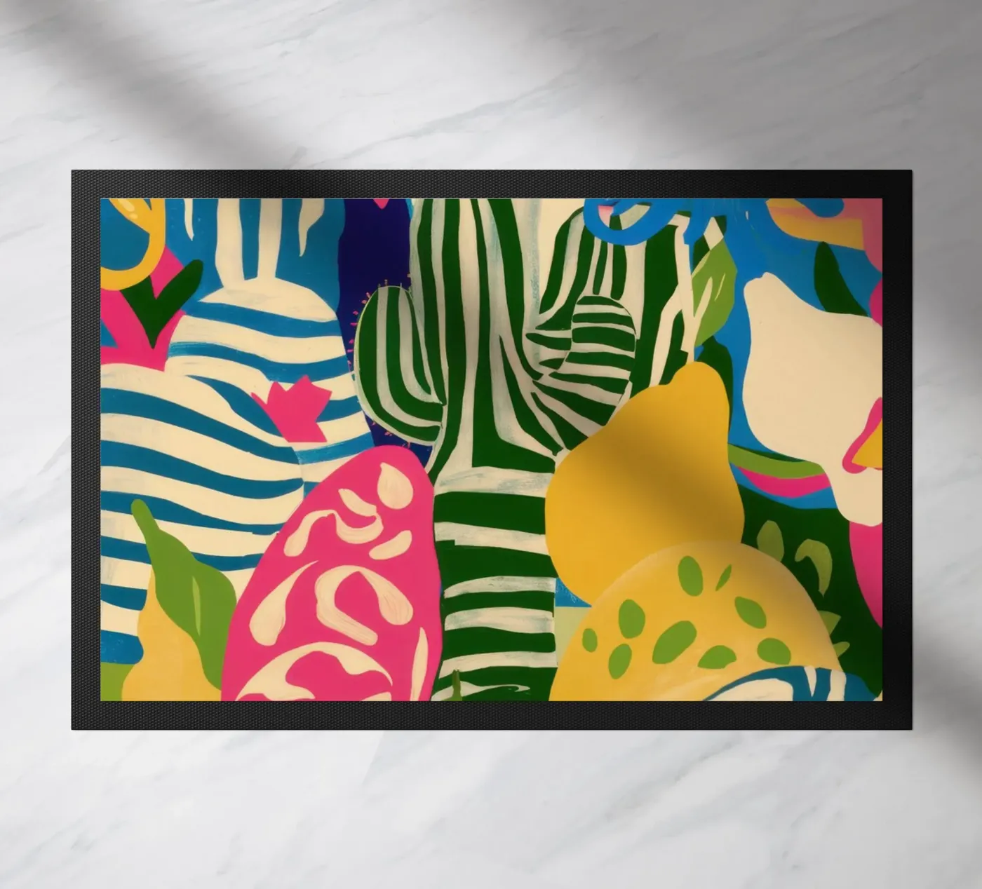Kiwi Jungle Pattern doormat by Thistle Bloom