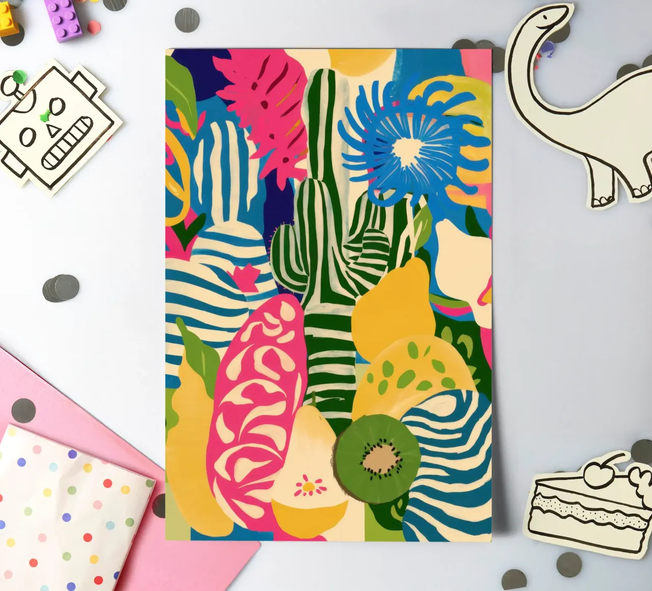 Kiwi Jungle Pattern Stickerbogen von Thistle Bloom