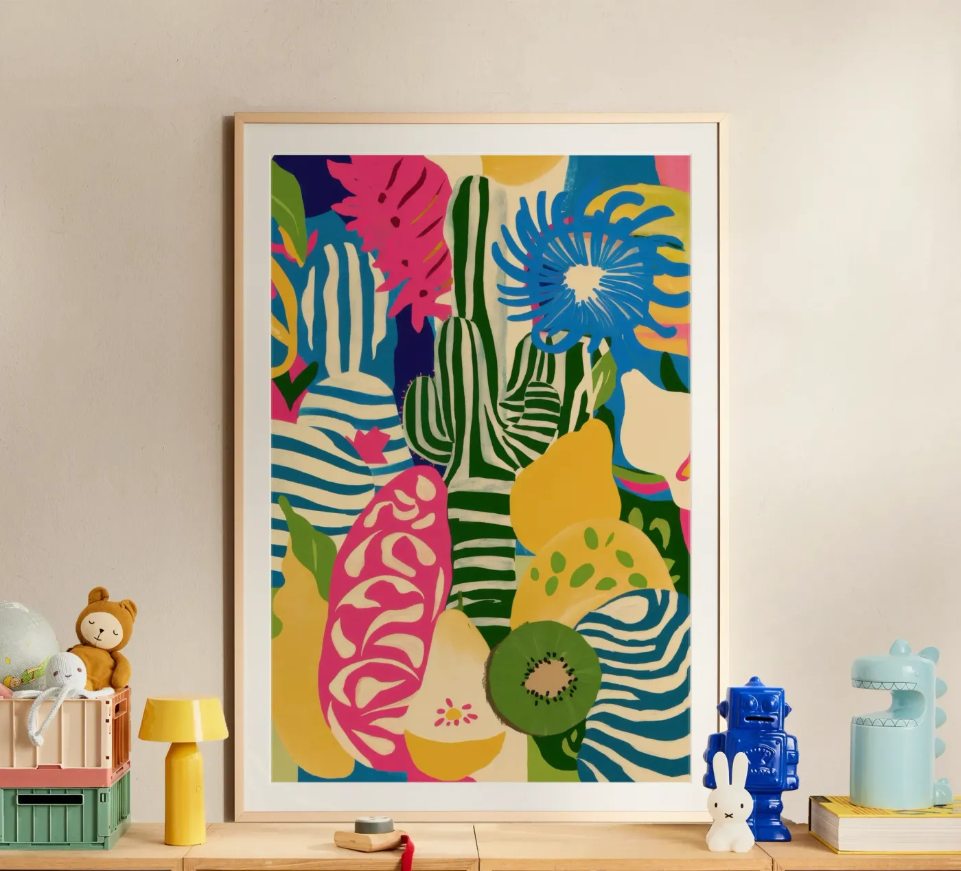 Kiwi Jungle Pattern poster by Thistle Bloom
