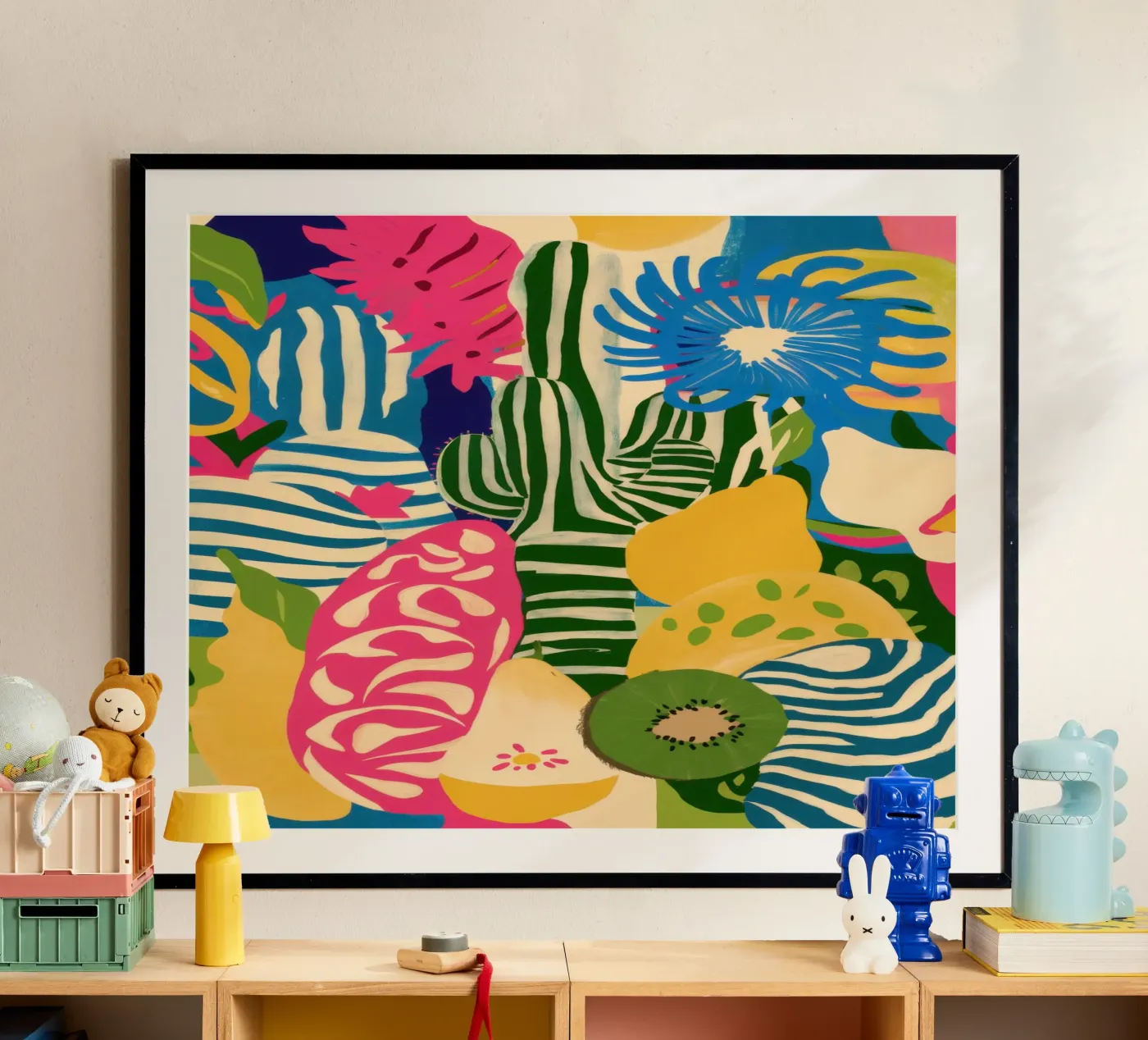 Kiwi Jungle Pattern poster by Thistle Bloom