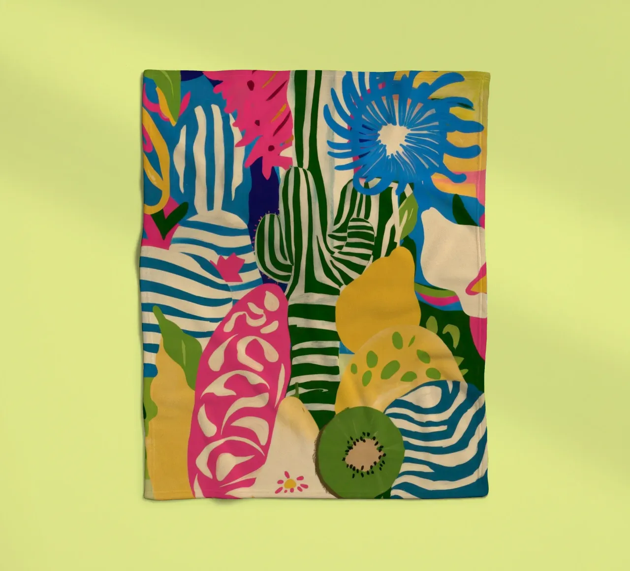 Kiwi Jungle Pattern Fleecedecke von Thistle Bloom