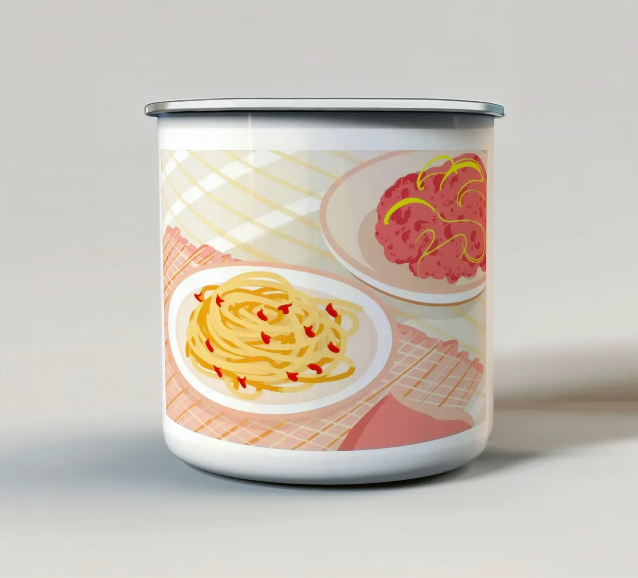 Simple Spaghetti Plate tazza in smalto da Mark Solaria