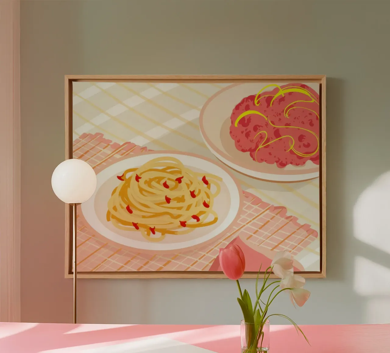 Simple Spaghetti Plate tela con Cornice a cassetta da Mark Solaria