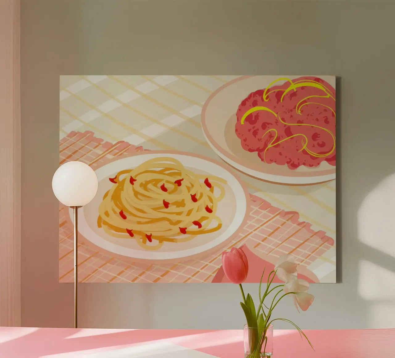 Simple Spaghetti Plate tela con Cornice a cassetta da Mark Solaria