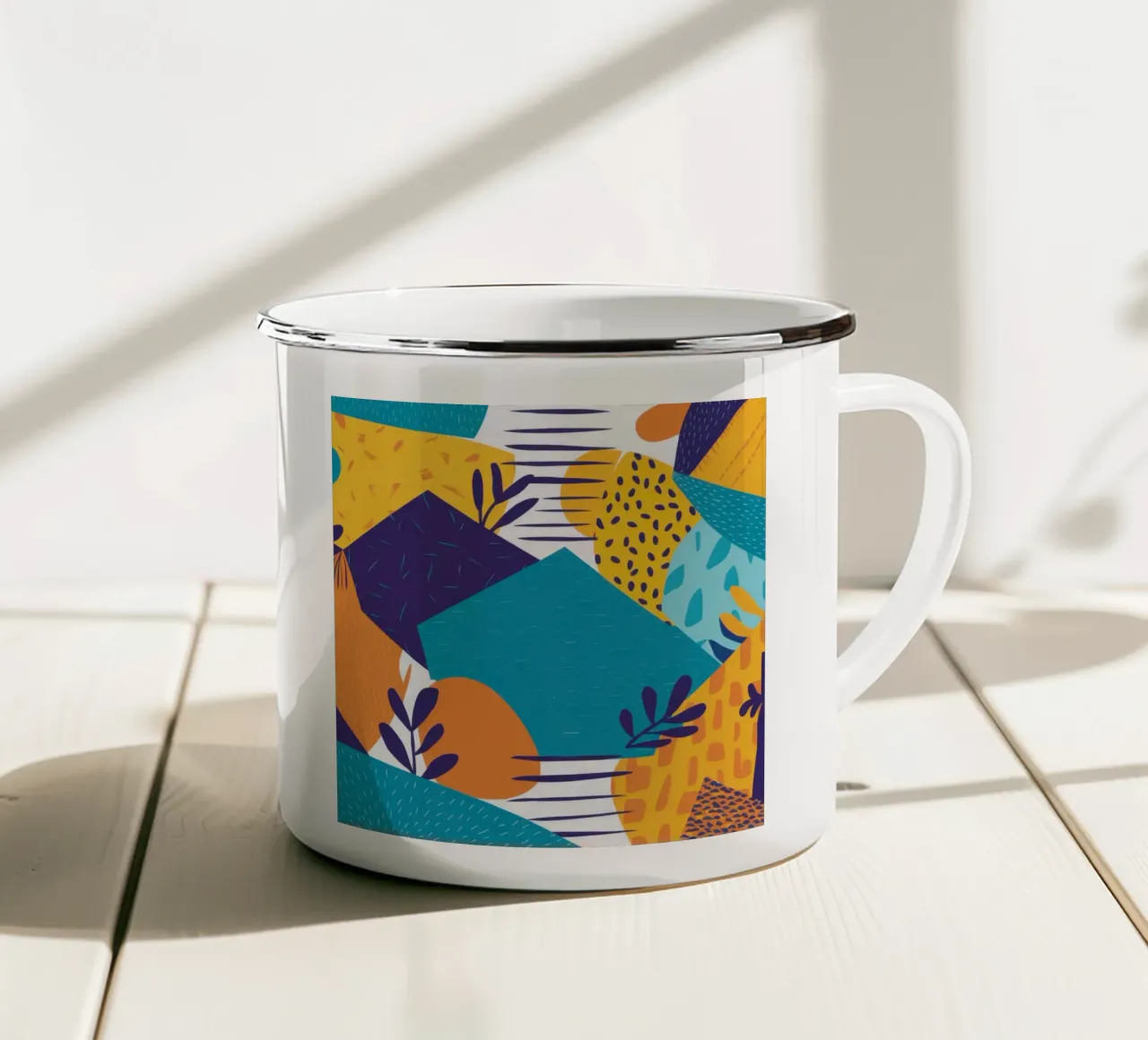 Mosaico azzurro di collina tazza in smalto da Trace Brush