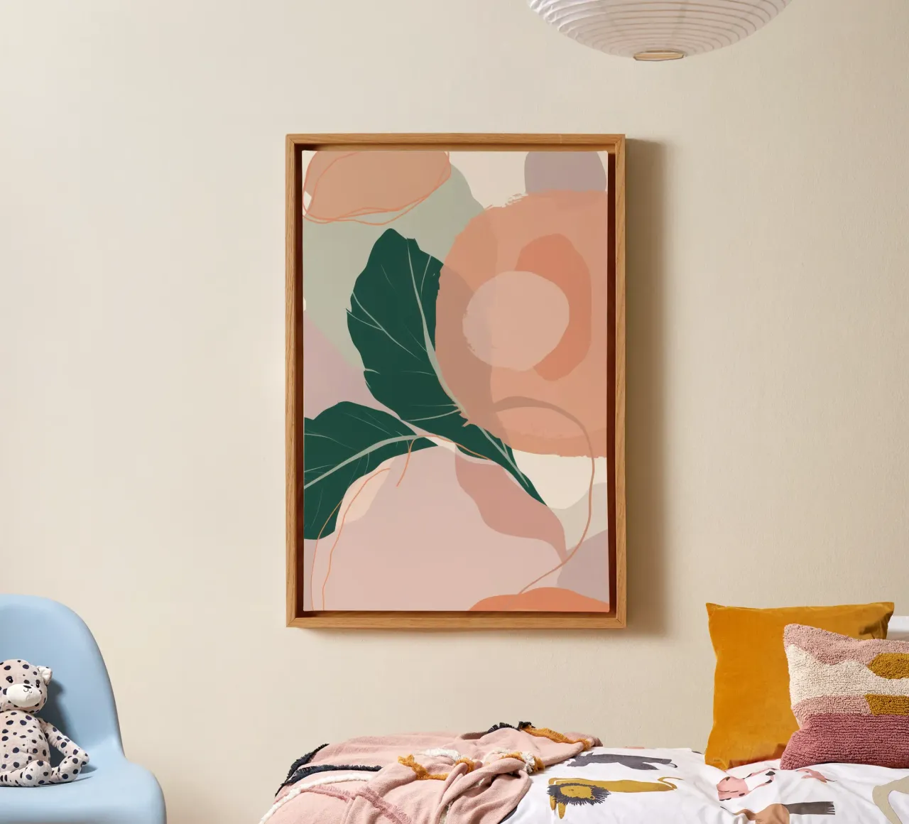 Forme floreali morbide tela con Cornice a cassetta da Irish Strokes