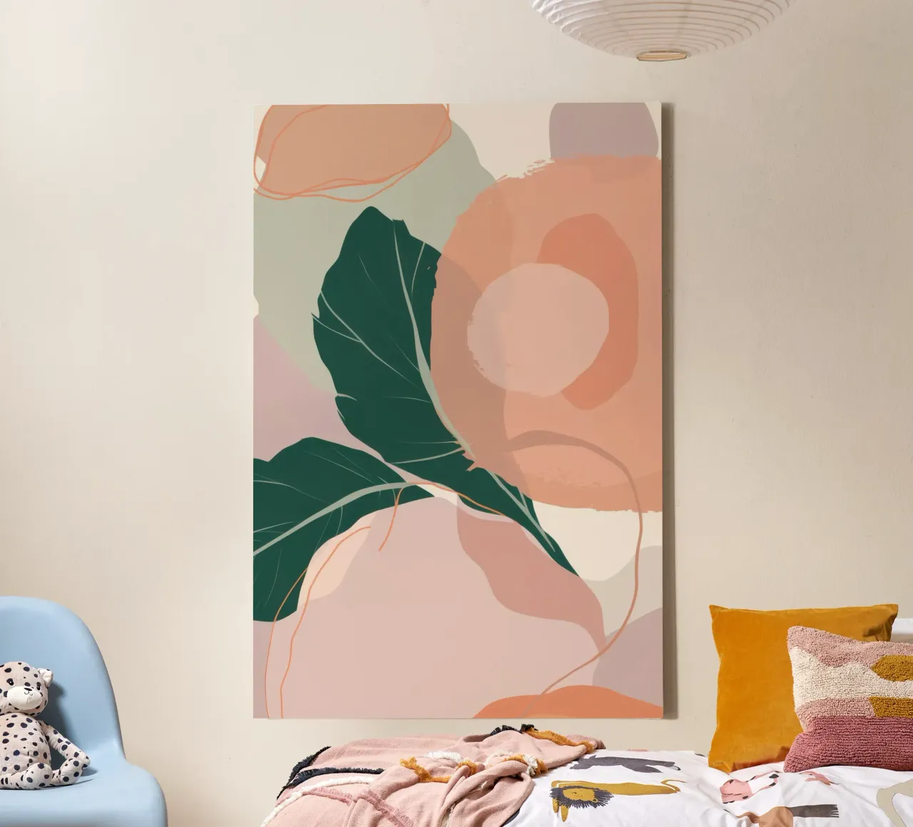 Forme floreali morbide tela con Cornice a cassetta da Irish Strokes