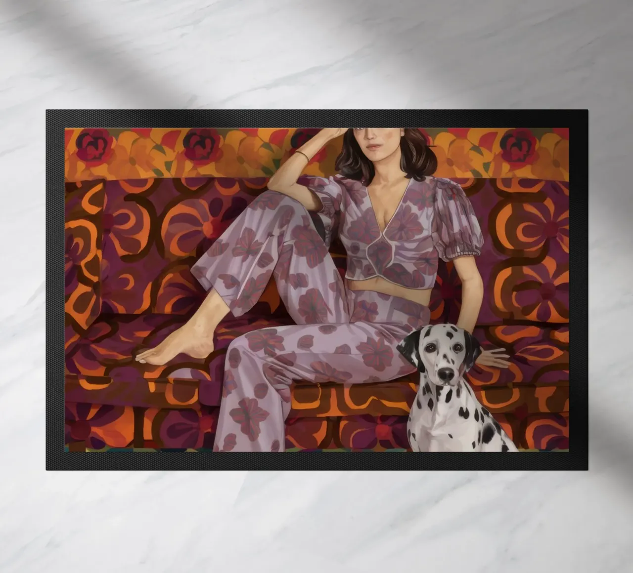 Donna con dalmata zerbino da Selene Shade