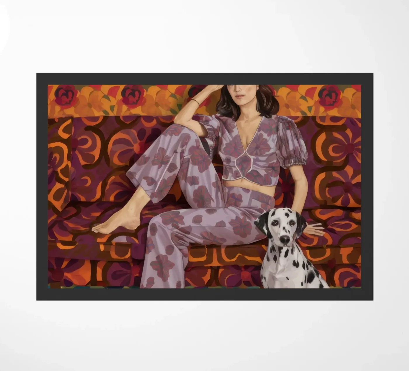 Woman with Dalmatian zerbino da Selene Shade