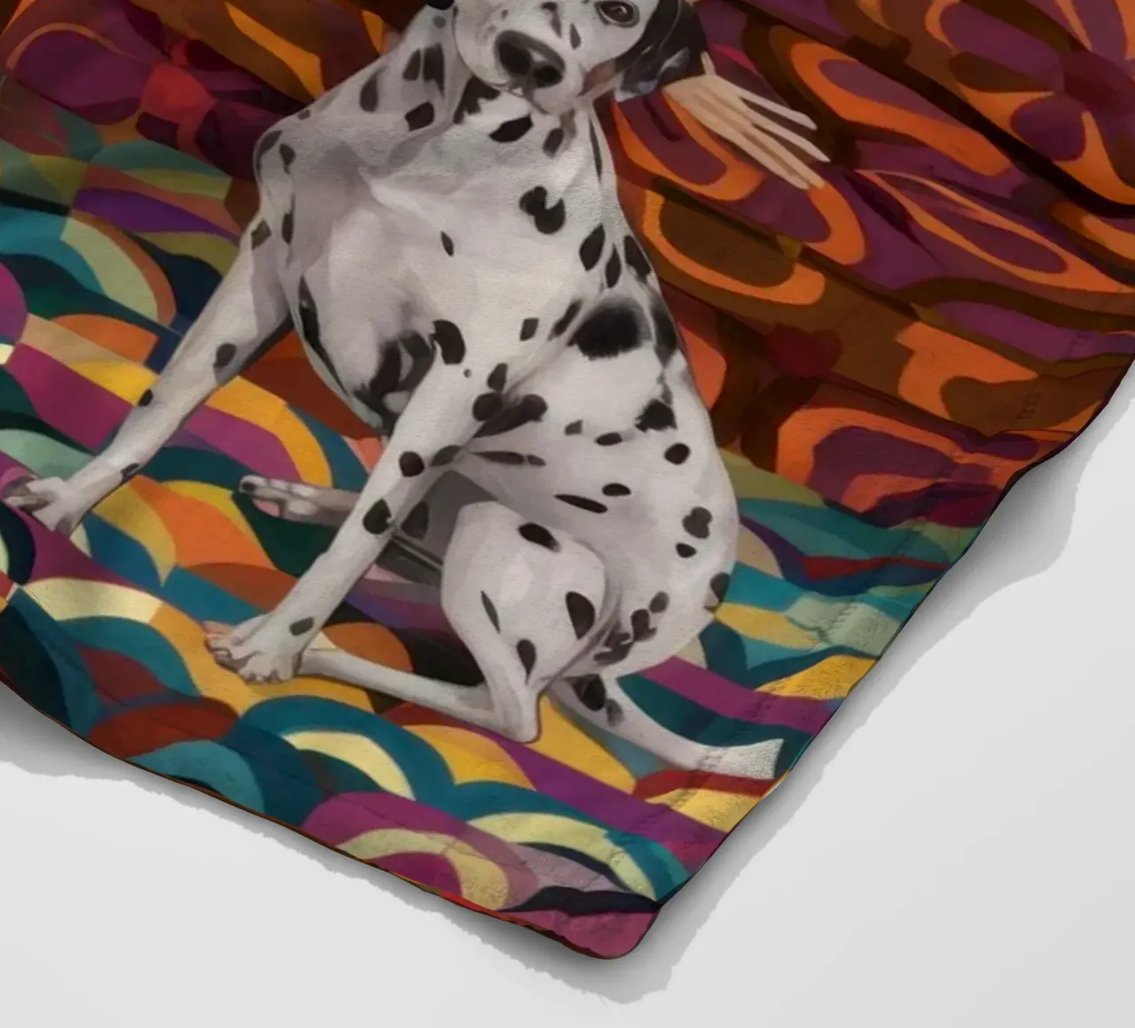 Donna con dalmata coperta in pile da Selene Shade