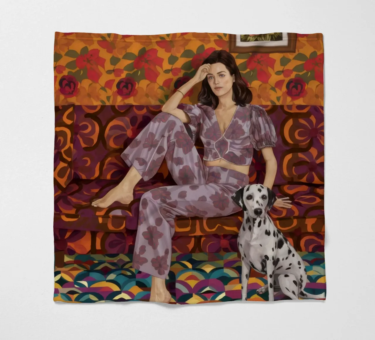 Donna con dalmata coperta in pile da Selene Shade