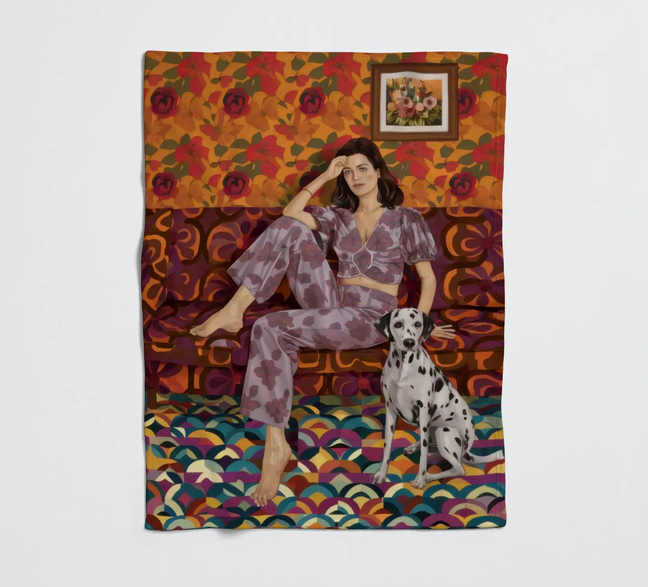 Donna con dalmata coperta in pile da Selene Shade