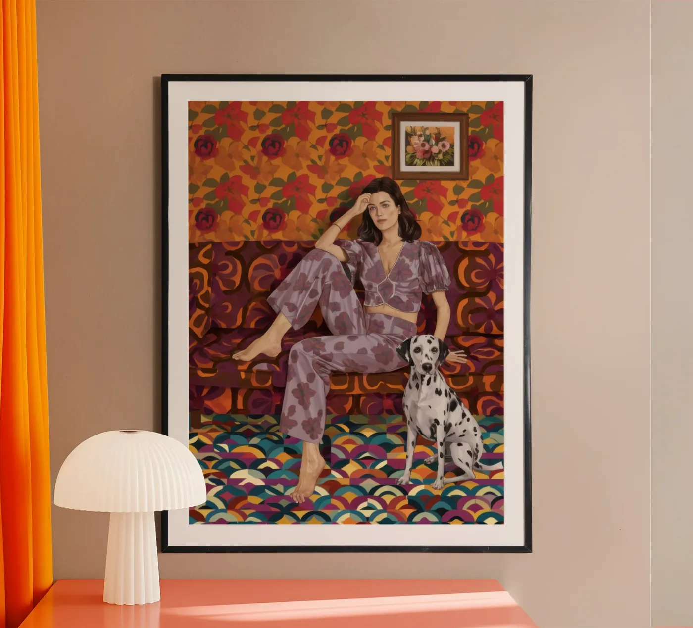 Donna con dalmata poster da Selene Shade