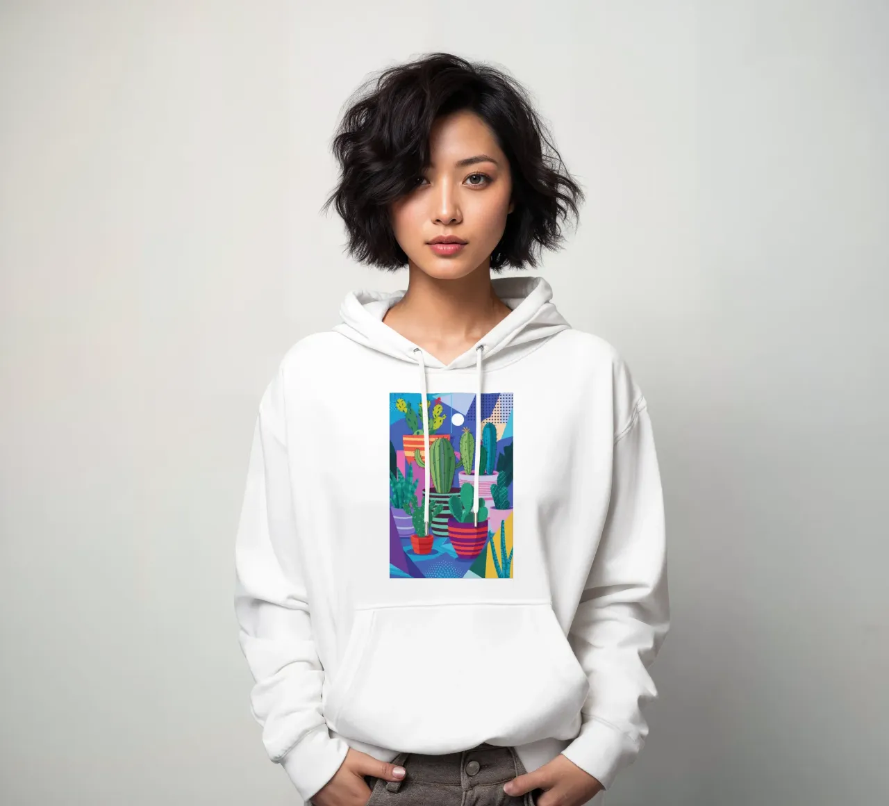 Collezione di cactus colorati felpa con cappuccio da Luna Aura