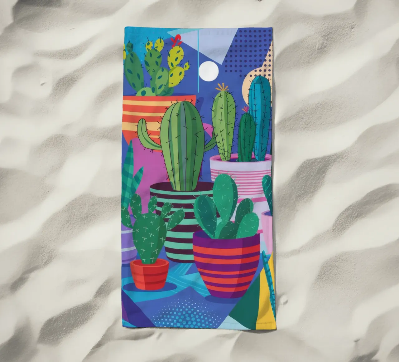 Collezione di cactus colorati telo mare da Luna Aura