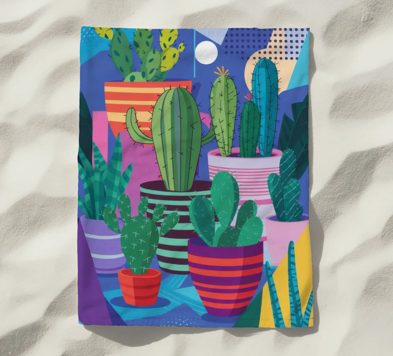 Collezione di cactus colorati telo mare da Luna Aura