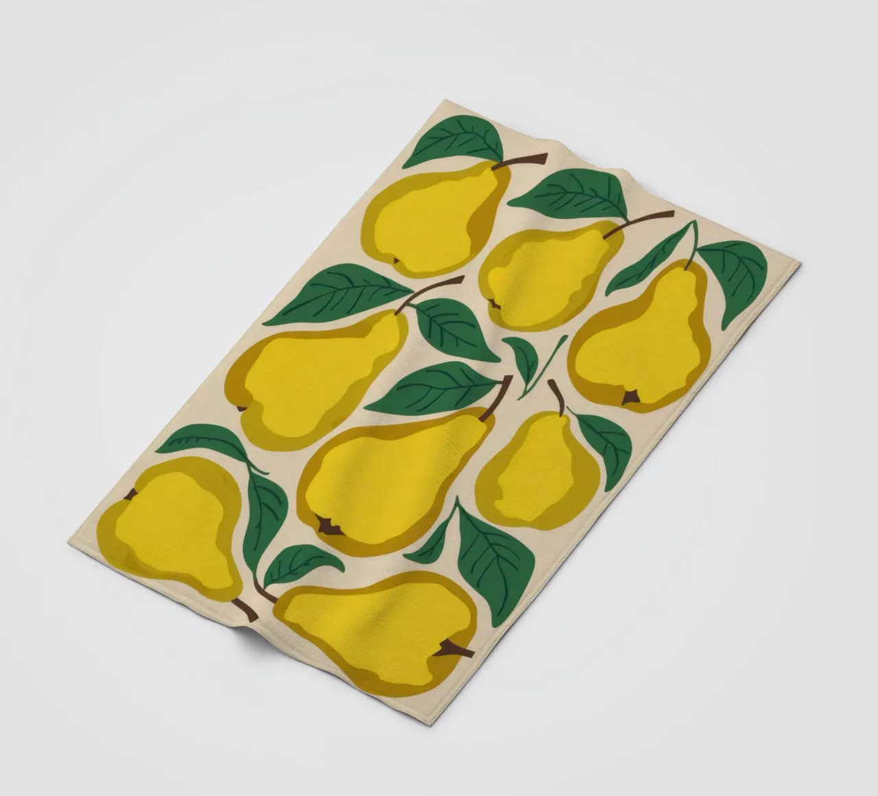 Yellow Pear Pattern fleece blanket by Mark Solaria