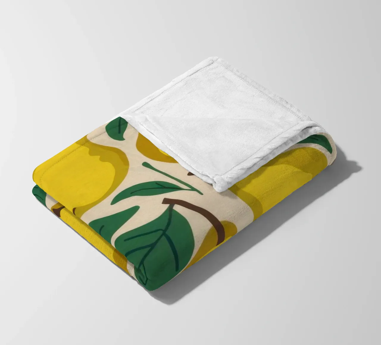 Yellow Pear Pattern fleece blanket by Mark Solaria