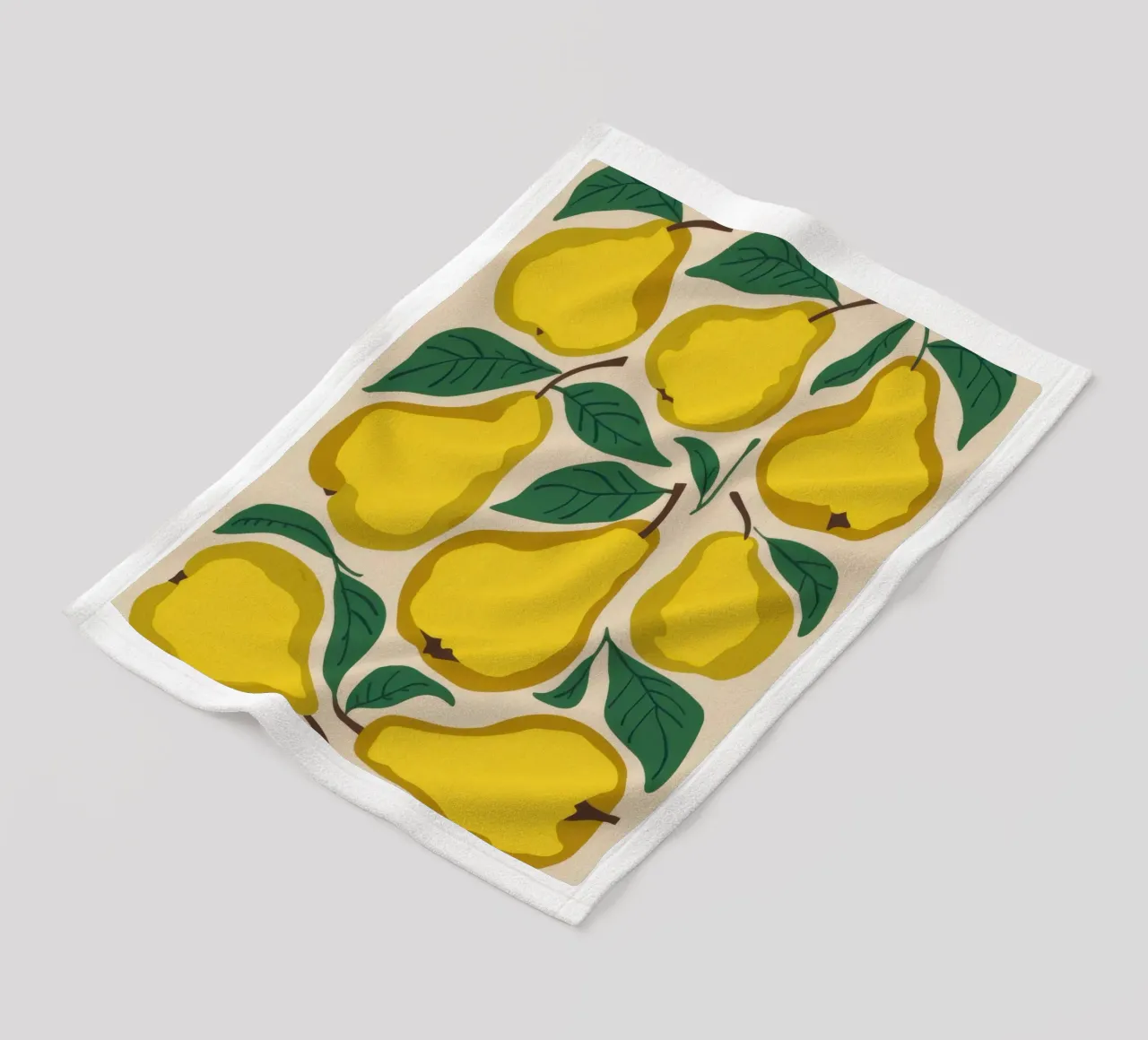 Yellow Pear Pattern fleece blanket by Mark Solaria