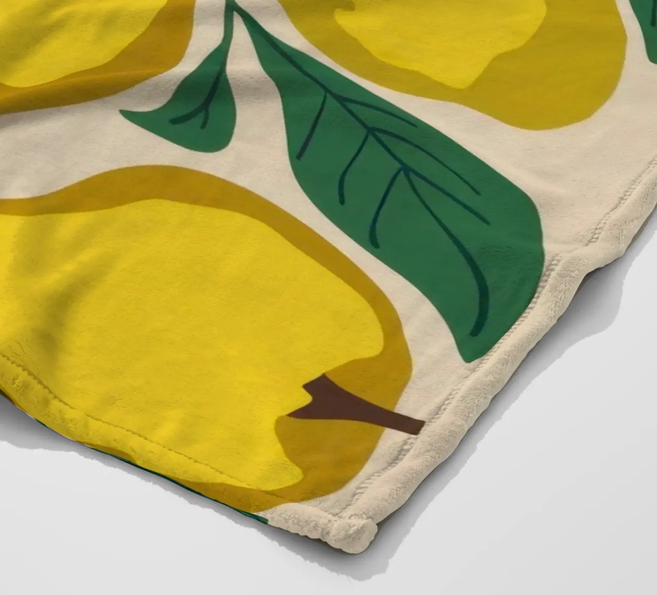 Yellow Pear Pattern fleece blanket by Mark Solaria