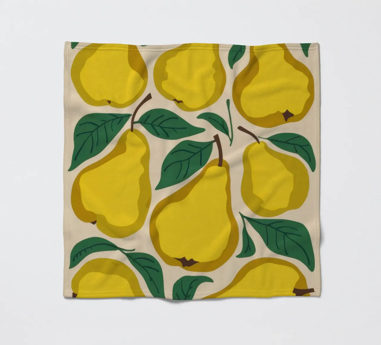 Yellow Pear Pattern fleece blanket by Mark Solaria