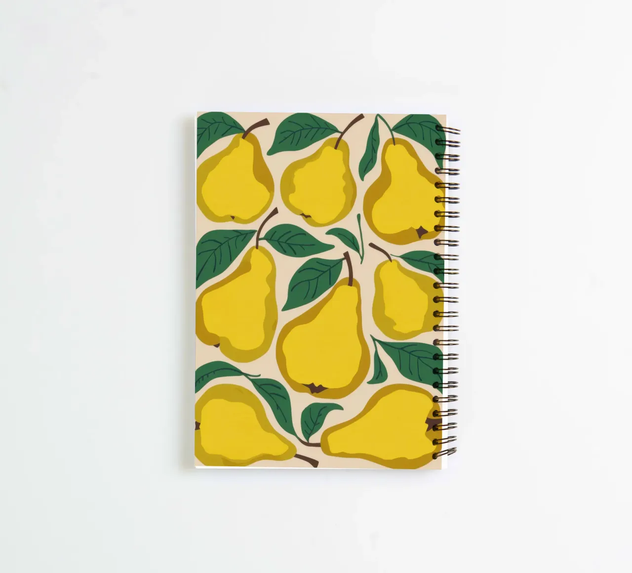 Yellow Pear Pattern spiral notebook by Mark Solaria