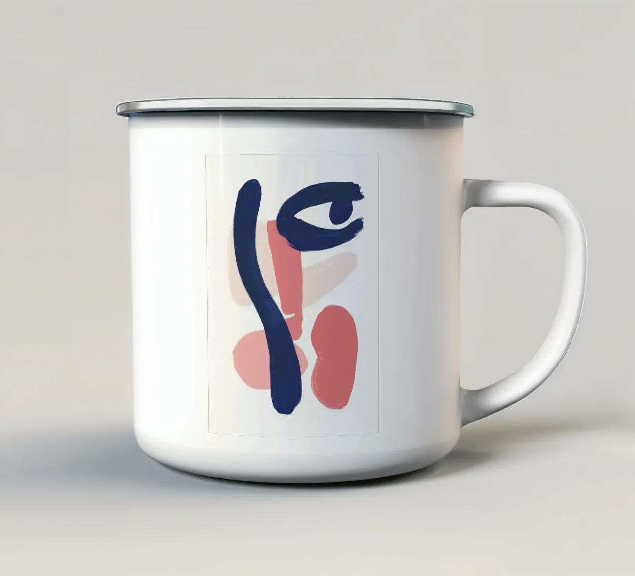 Abstrakte Form Dialog Emaille Tasse von Gaia Viesta