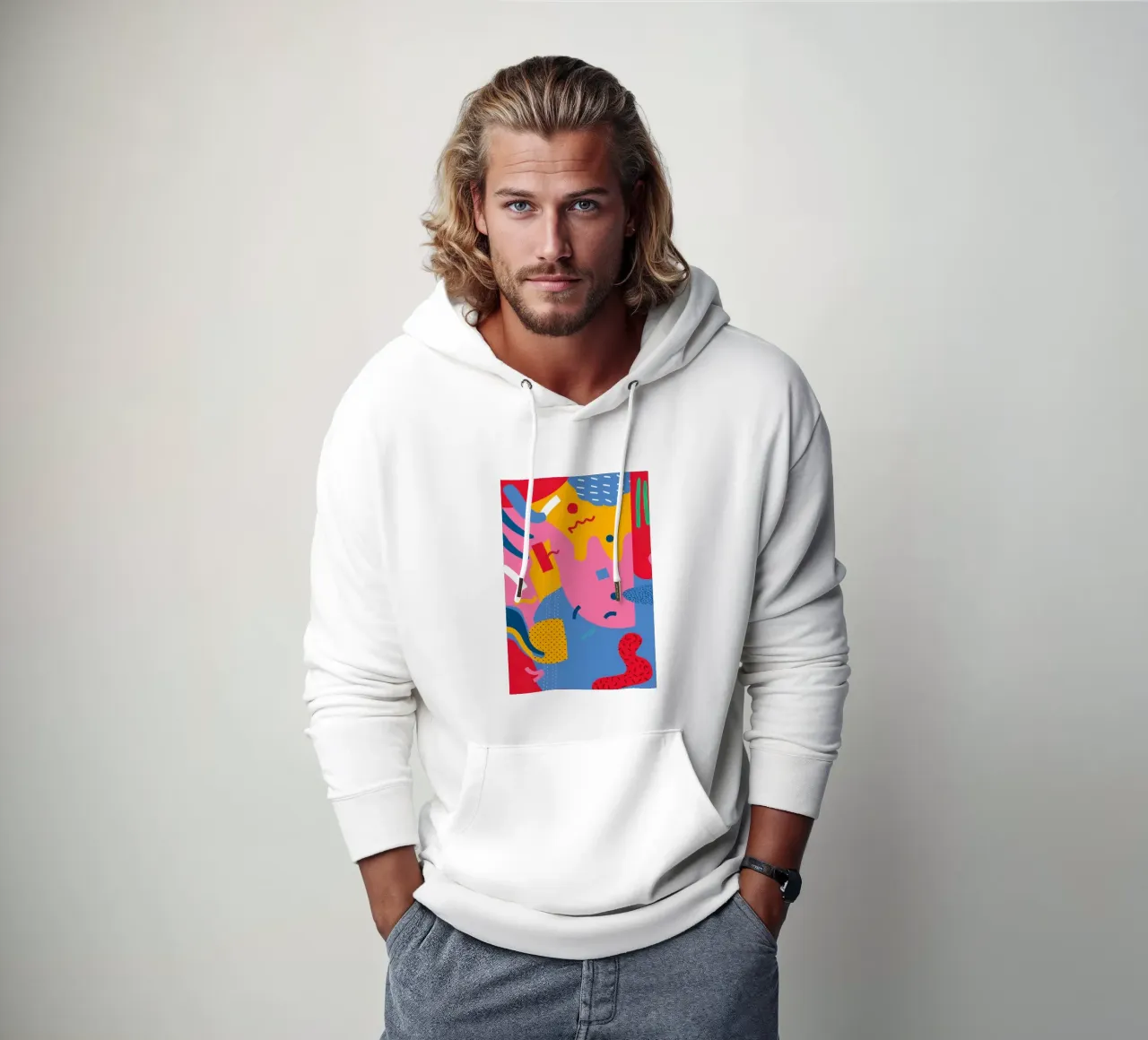 Cascada de formas alegres sudadera con capucha de Obs Canvas