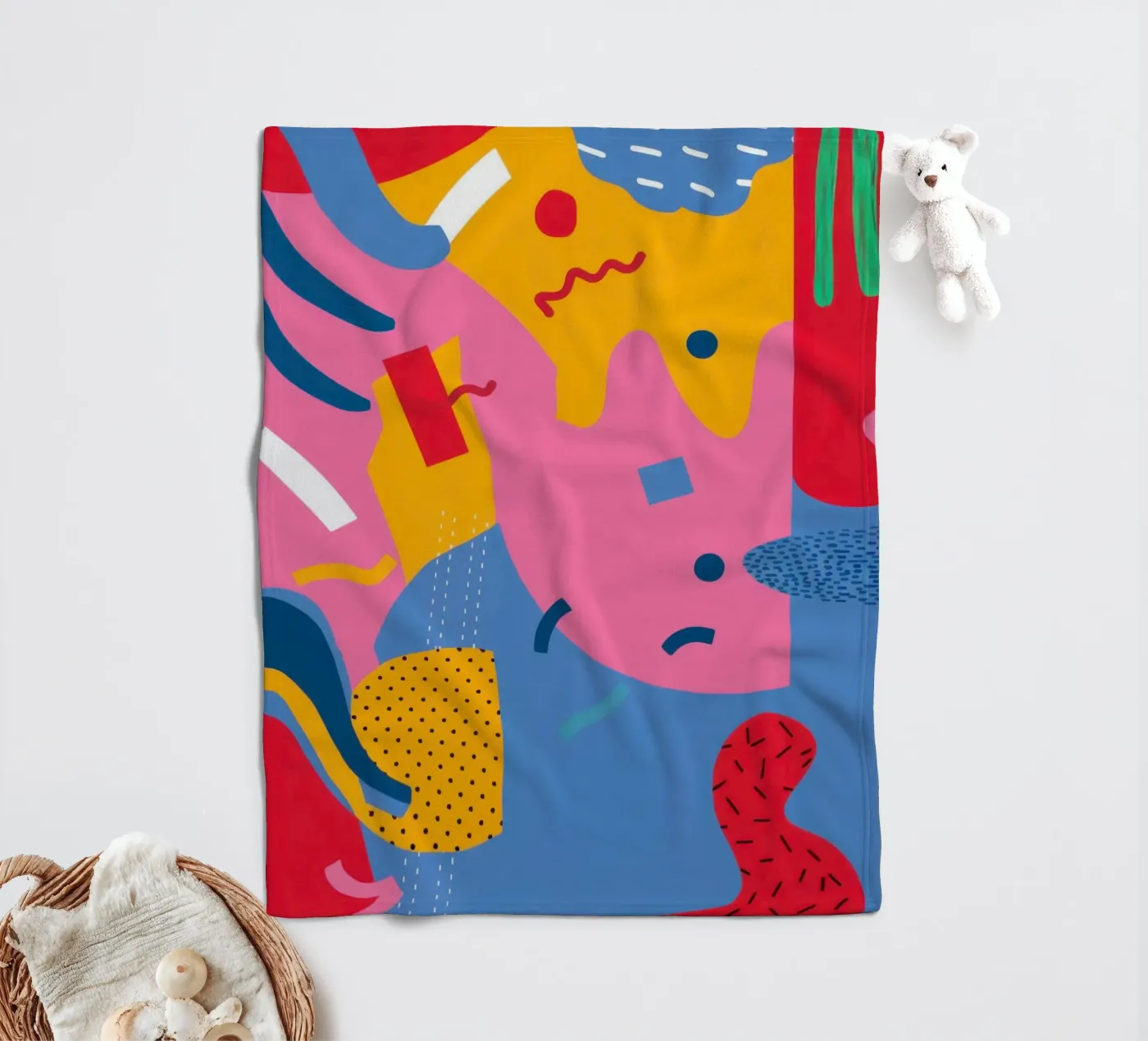 Vreugdevolle vorm cascade fleecedeken van Obs Canvas