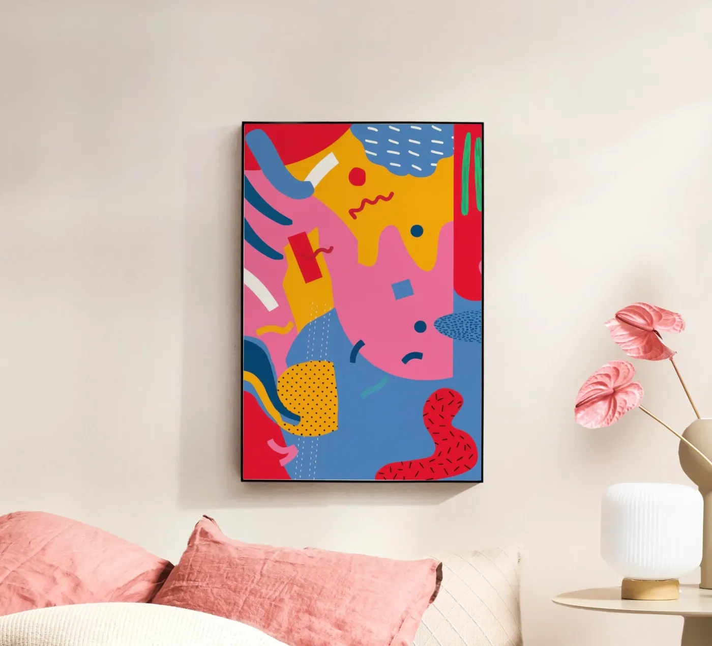 Vreugdevolle vorm cascade acryl van Obs Canvas