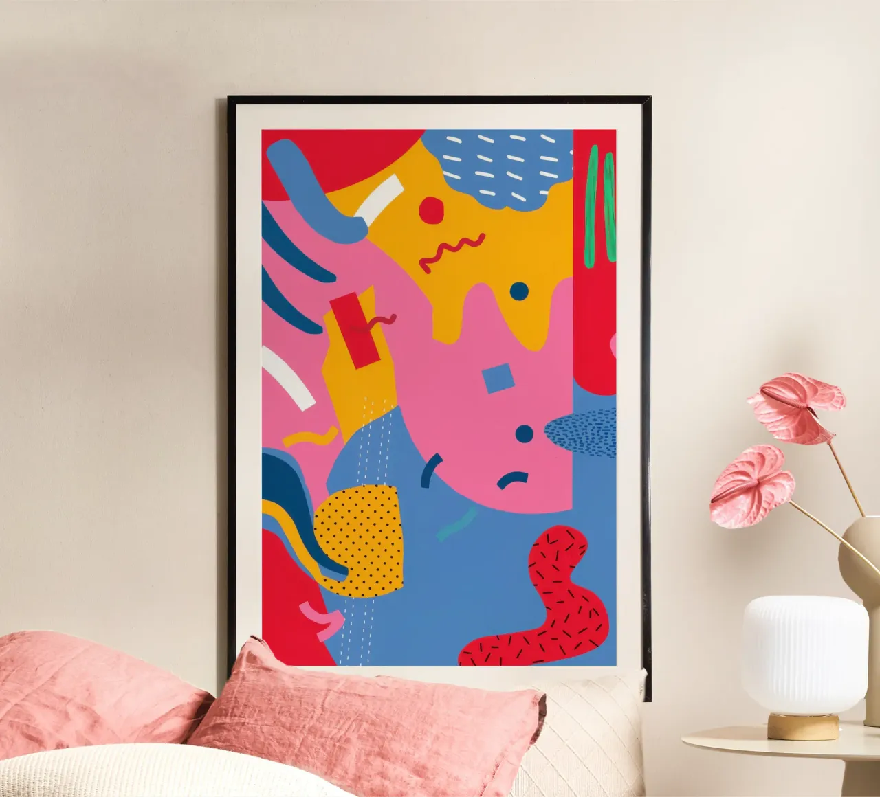 Joyful Shape Cascade poster by Obs Canvas