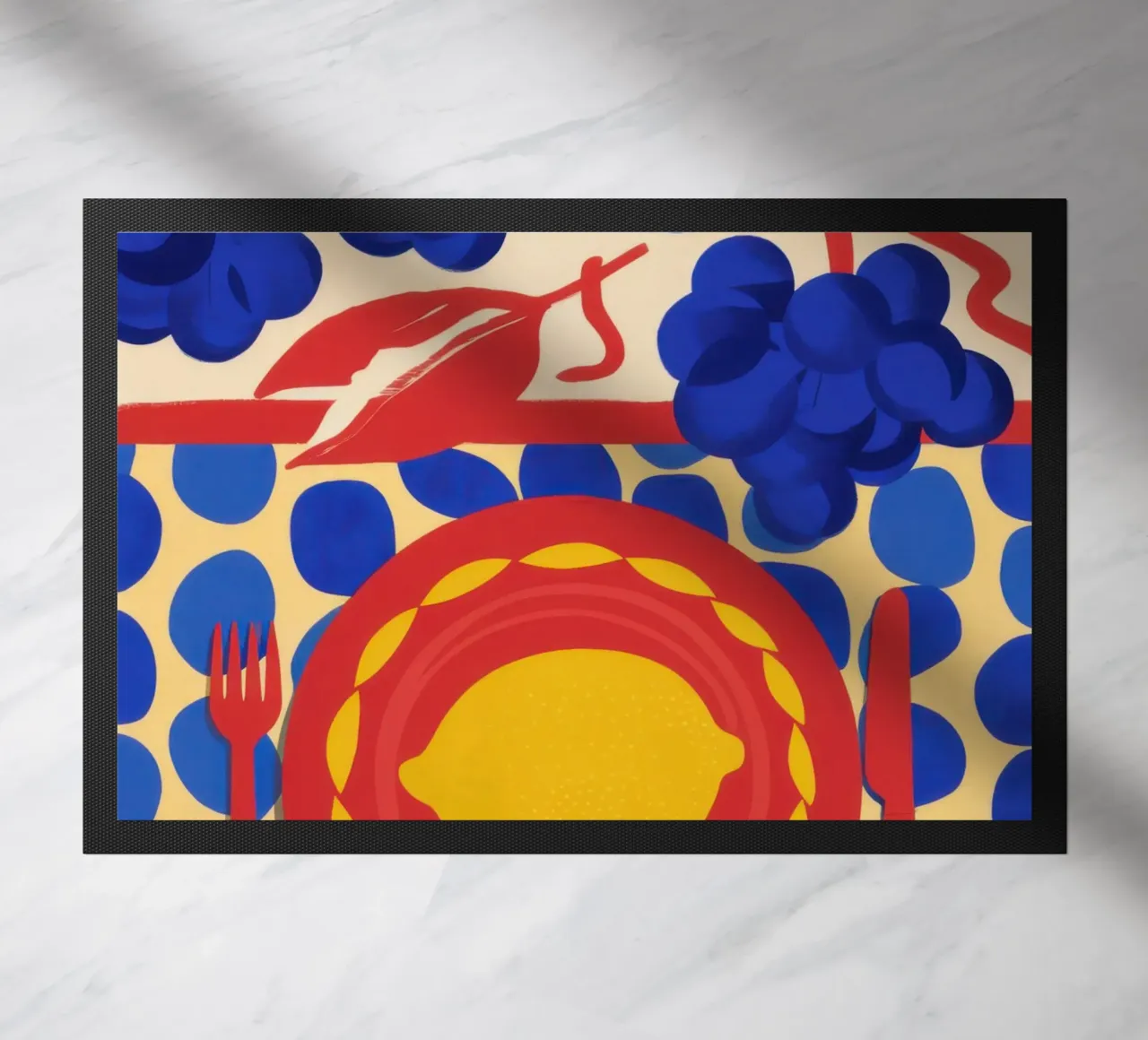 Lemon Sun Pattern doormat by Selene Shade