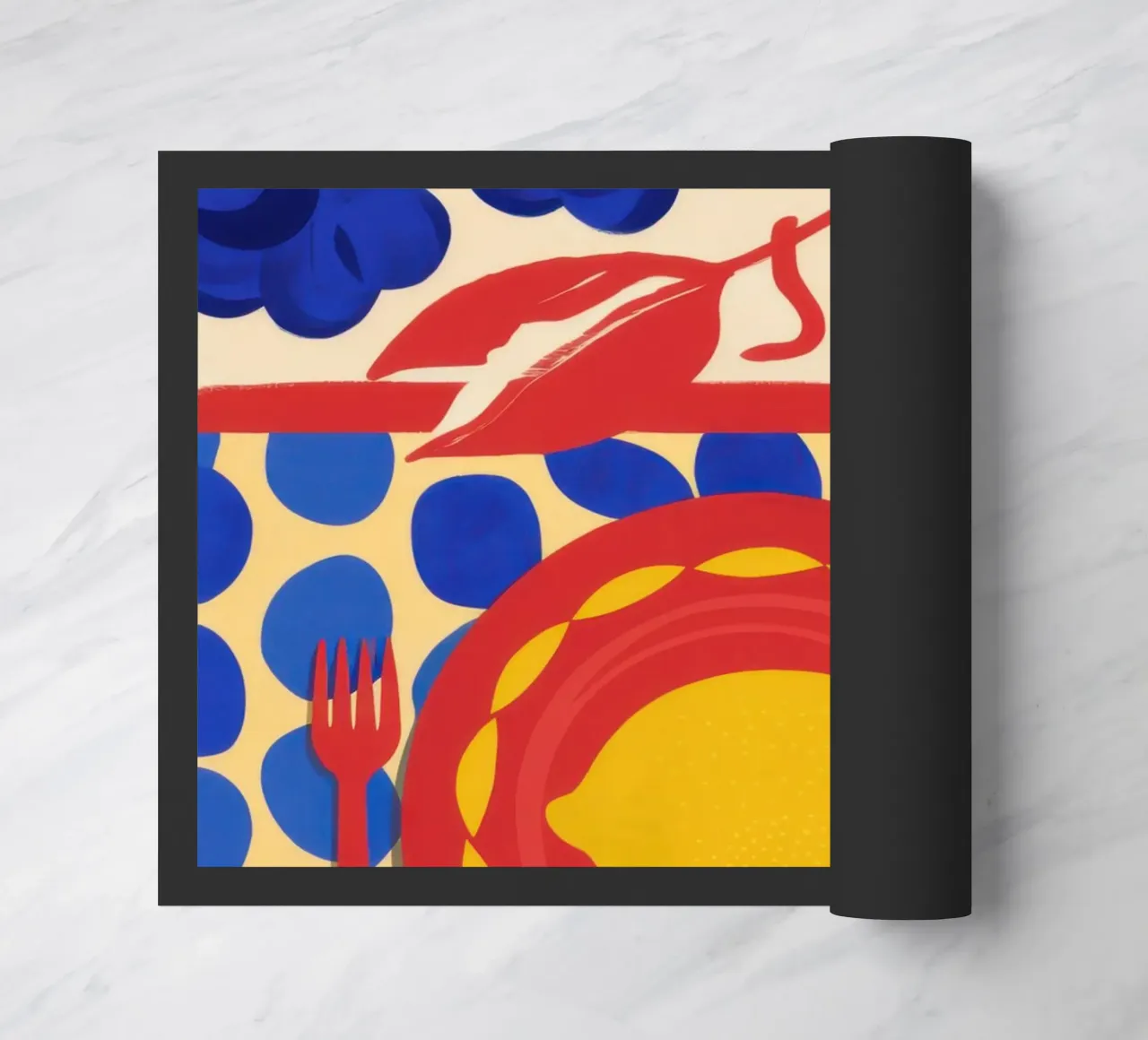 Lemon Sun Pattern doormat by Selene Shade