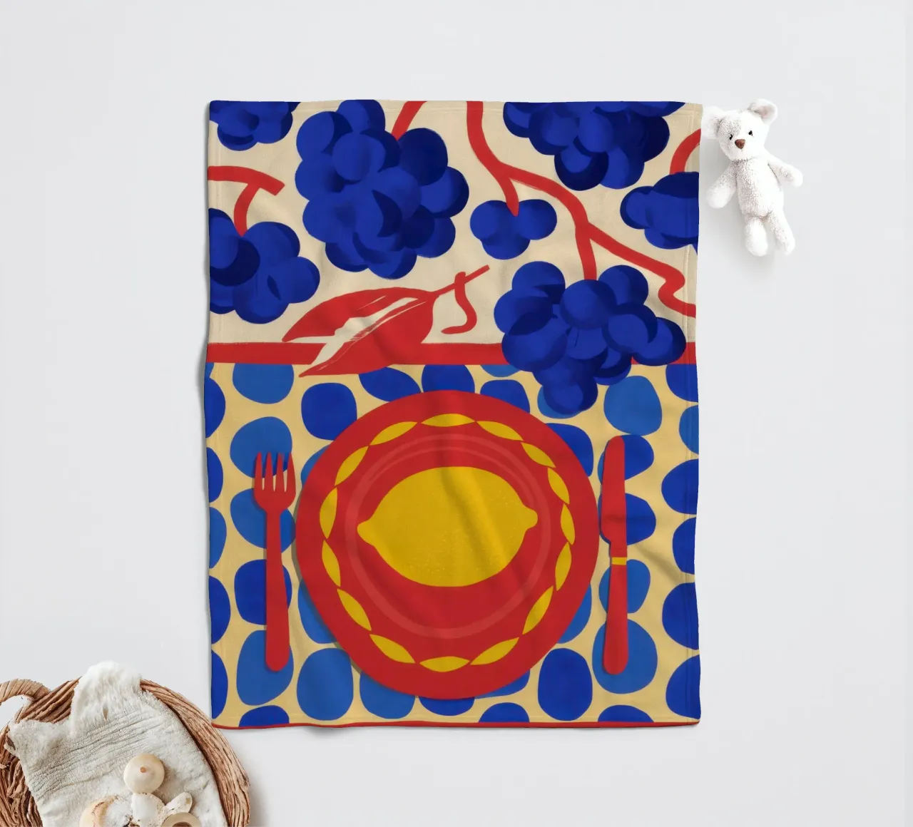 Lemon Sun Pattern Fleecedecke von Selene Shade