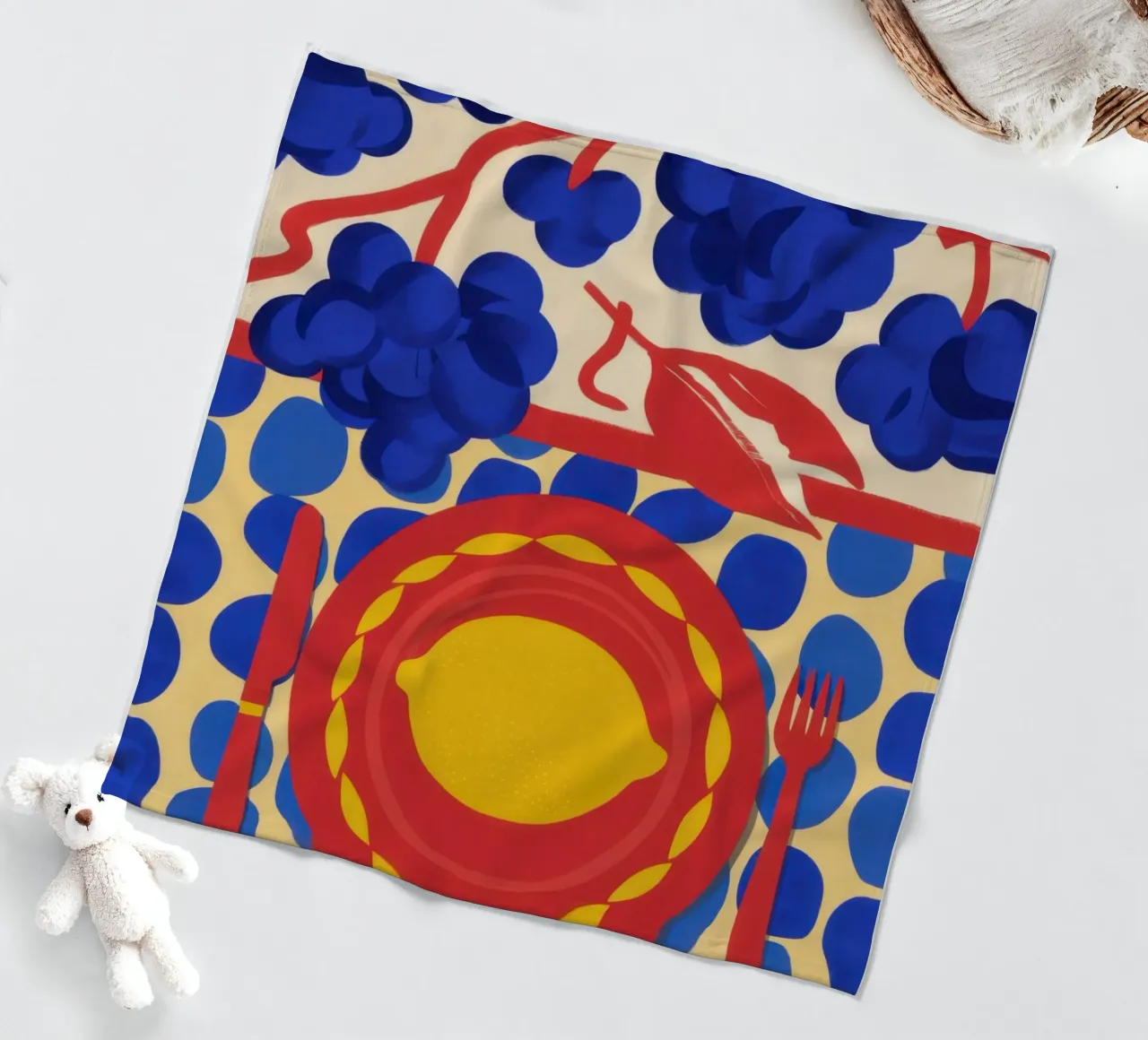 Lemon Sun Pattern Fleecedecke von Selene Shade