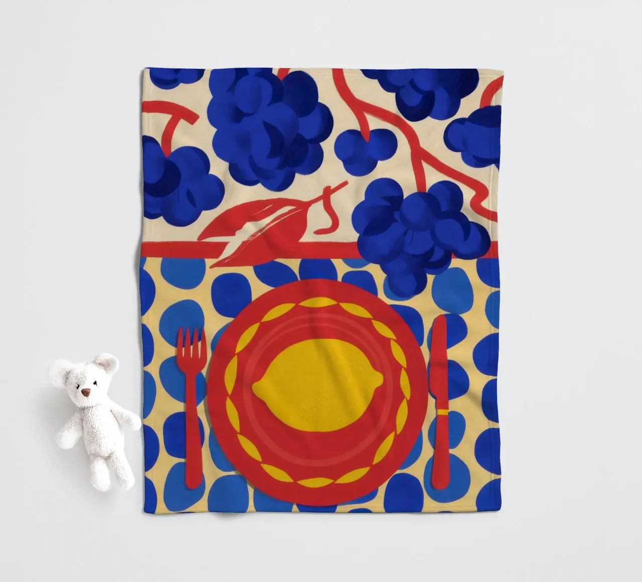 Lemon Sun Pattern Fleecedecke von Selene Shade